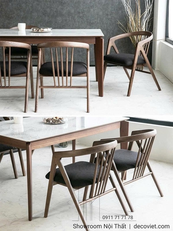 ghế gỗ decor quán cafe showroom sang trọng
