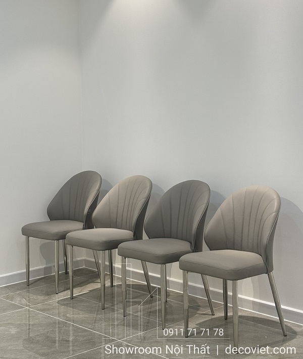 Ghế ăn inox bọc da mềm mại, thiết kế ôm lưng êm ái