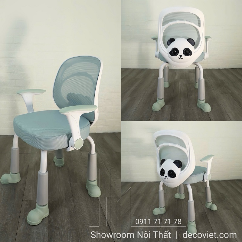 Ghế học sinh 108S giá rẻ, ghế ngồi học có tựa lưng panda bảo vệ cột sống