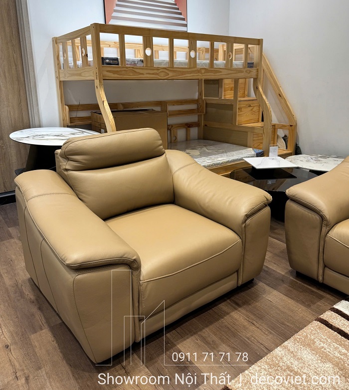 sofa đơn da bò