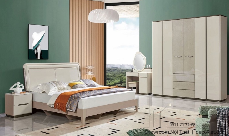 mẫu giường ngủ gỗ mdf hiện đại