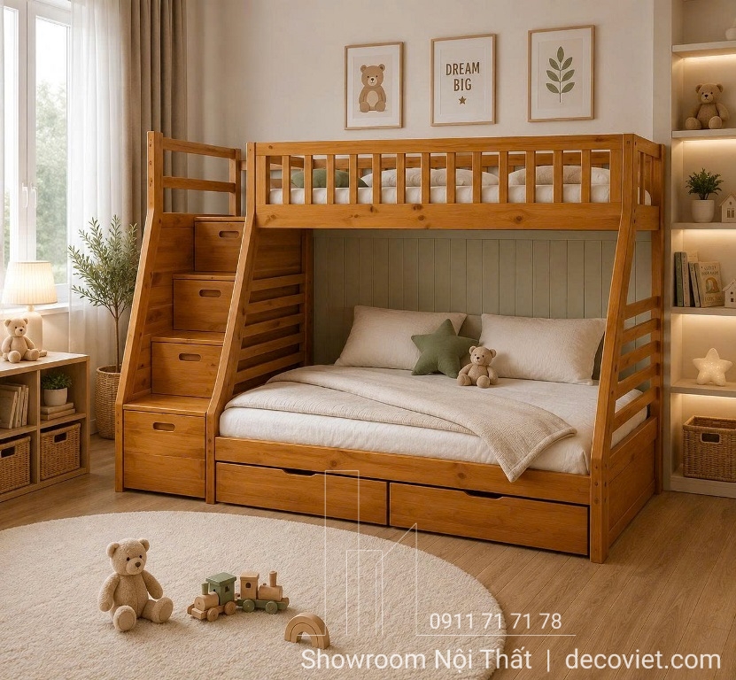 Giường Tầng Cho Bé 402T – Vàng