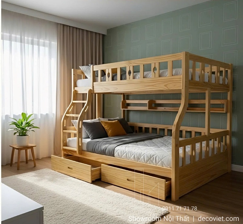 Giuờng Tầng Gỗ Cho Bé 450T