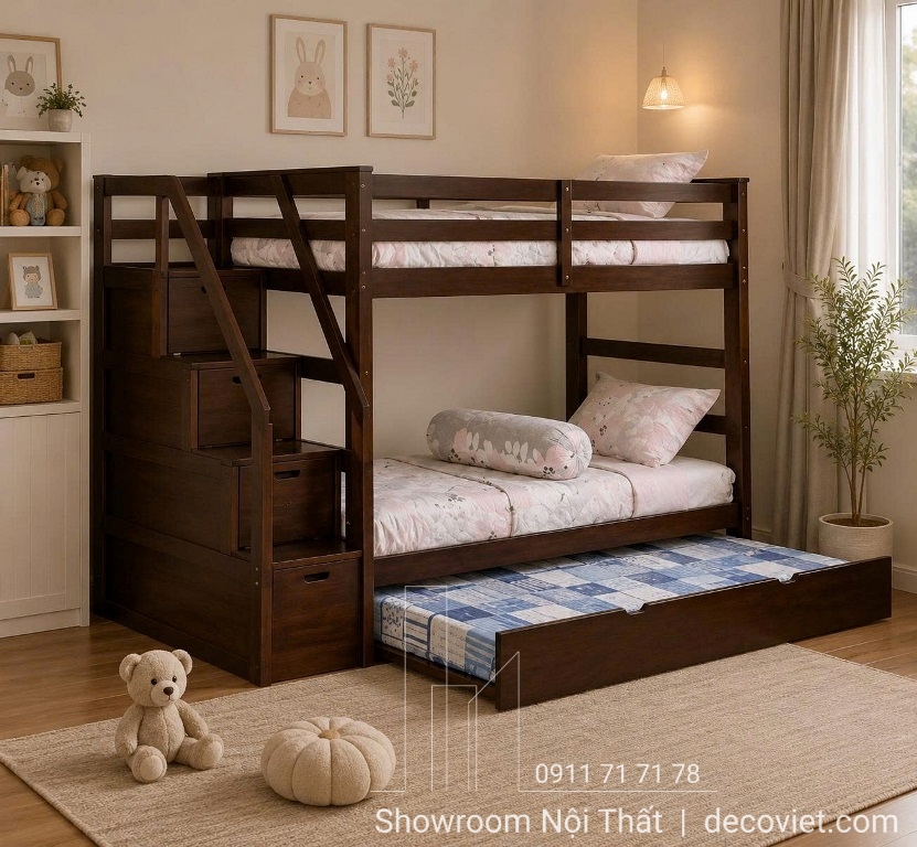 Giường Tầng Cho Bé 403T – Nâu