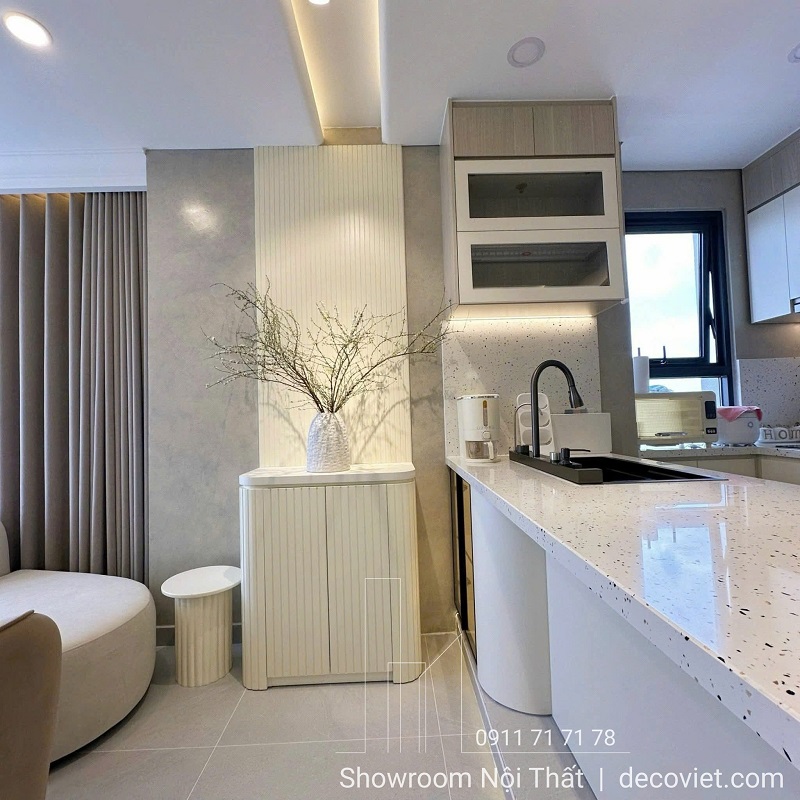 ội thất phòng bếp 74m2 thi công trọn gói DecoViet hiện đại tiện nghi