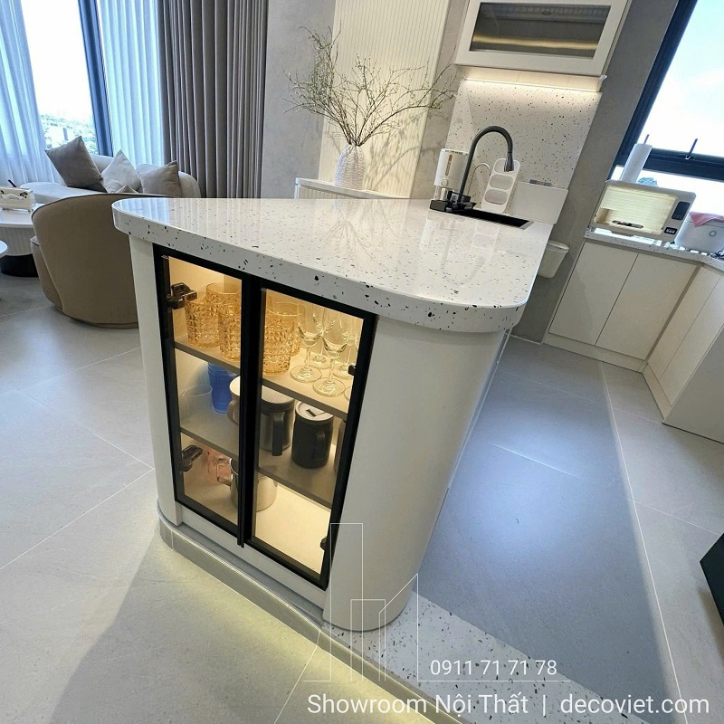 Thiết kế thi công nội thất bếp chung cư nhỏ gọn sang trọng tinh tế