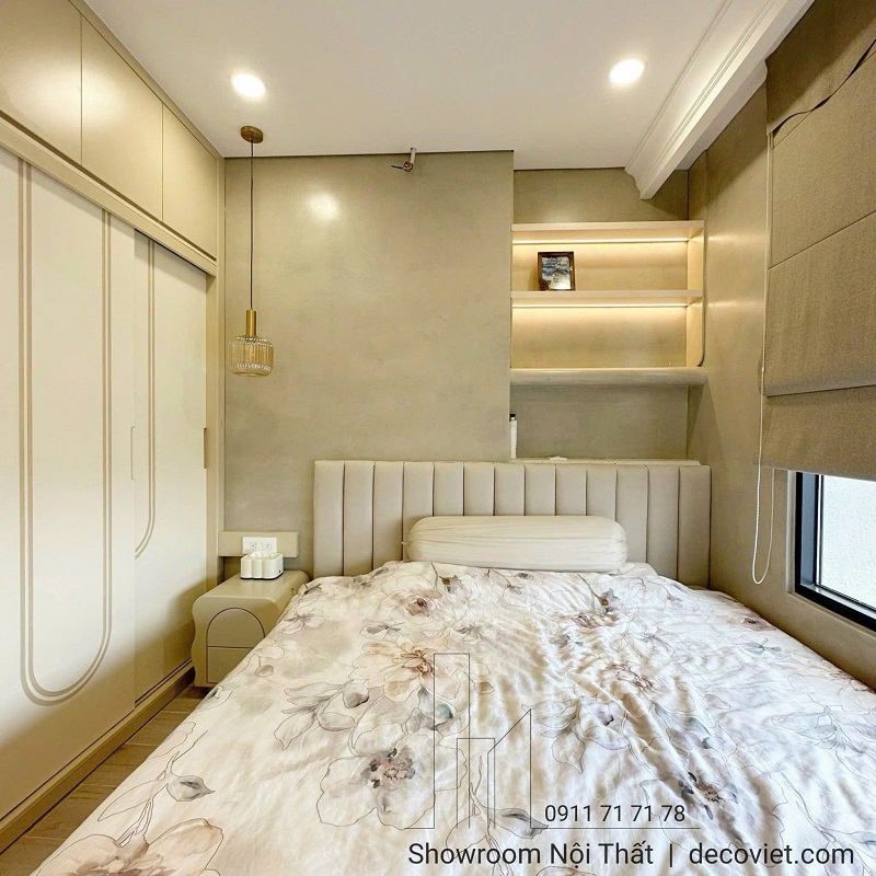 Thi công nội thất phòng ngủ master chung cư 74m2 hiện đại