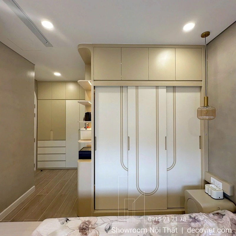 Thi công tủ quần áo gỗ công nghiệp cho phòng ngủ master
