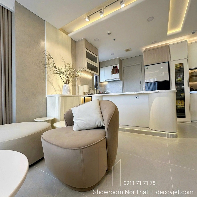 Nội thất phòng khách chung cư 2 phòng ngủ 74m2 tối ưu diện tích