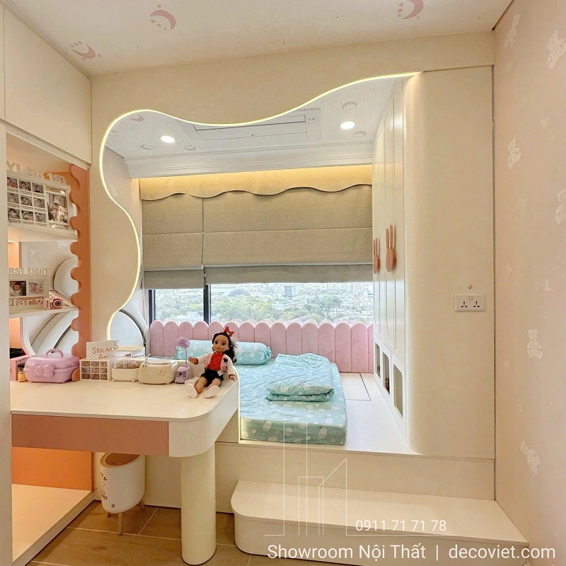 Thiết kế thi công nội thất phòng ngủ bé với giường thông minh