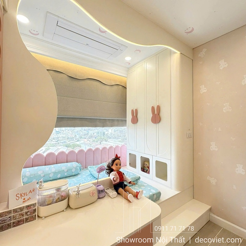 Nội thất phòng ngủ bé hiện đại thi công trọn gói tại chung cư 74m2