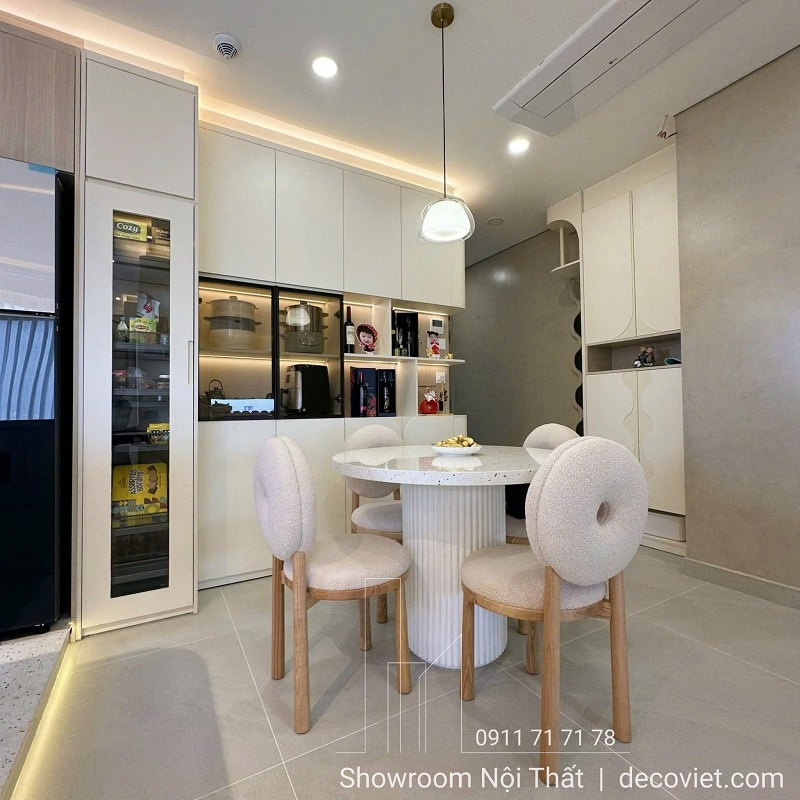 Thi công nội thất phòng khách chung cư 74m2 hiện đại sang trọng