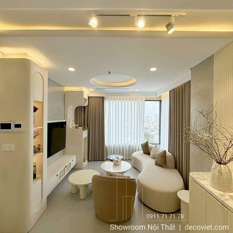 Thi Công Hoàn Thiện Nội Thất Chung Cư 2 Phòng Ngủ 74m2 Hiện Đại