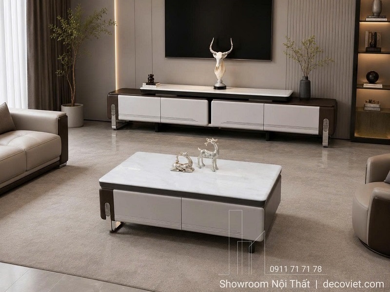 Set Kệ Tivi Bàn Trà Gỗ 127T
