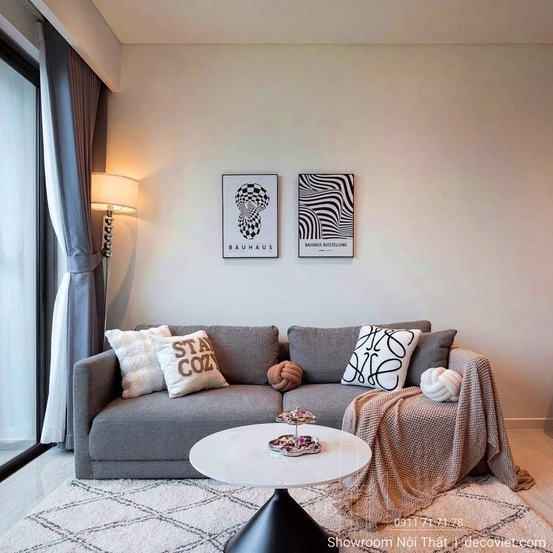 sofa băng vải 2 chỗ 2368S nhỏ gọn cho phòng khách