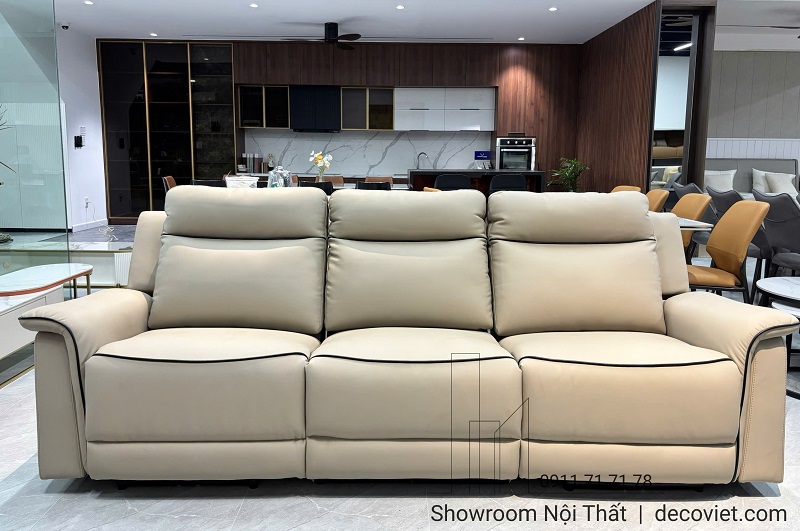 ghế sofa thư giãn chỉnh điện màu kem sang trọng