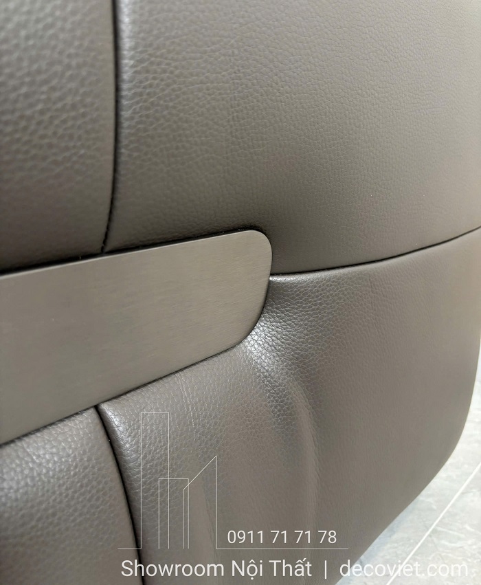 Sofa da nhập khẩu màu xám đậm chỉnh điện cho phòng khách
