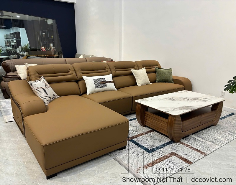 Sofa da nhập khẩu hiện đại 1121T thiết kế góc chữ L sang trọng cho phòng khách