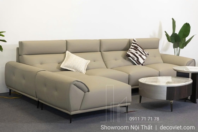 Sofa da phòng khách hiện đại 1085T kiểu dáng góc L sang trọng