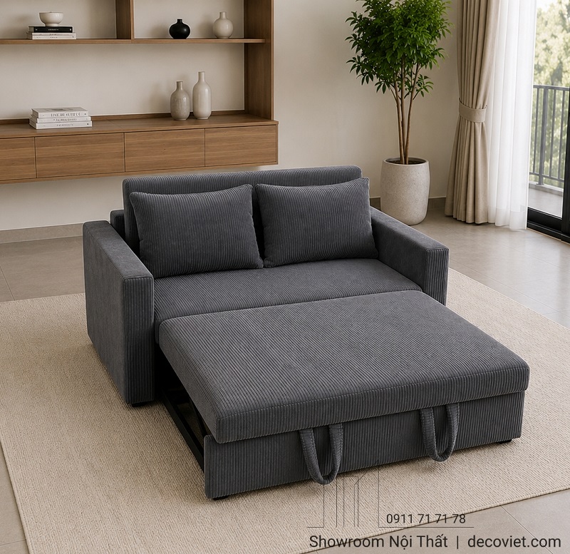 Sofa giường kéo thông minh, tiện nghi cho phòng khách nhỏ