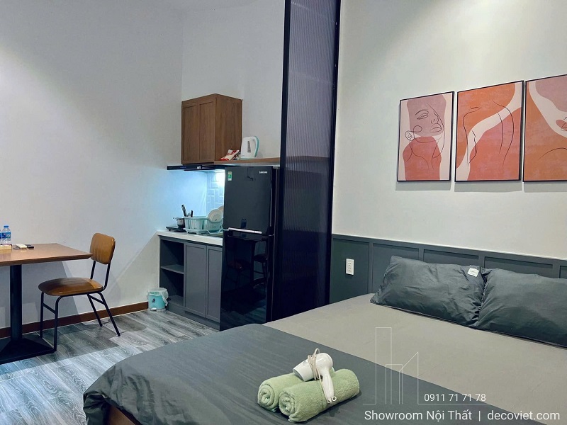 căn hộ dịch vụ studio hiện đại sau khi thi công