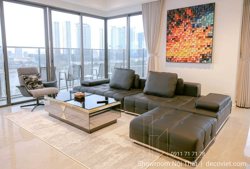 Thi công nội thất phòng khách căn hộ chung cư cao cấp