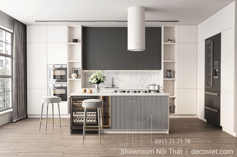 thiết kế tủ bếp gỗ công nghiệp