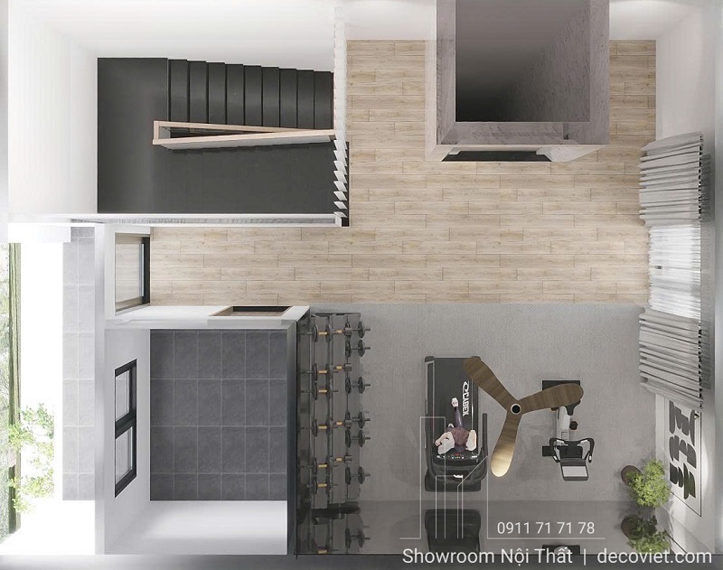 thiết kế phòng gym tại nhà phố bình dương