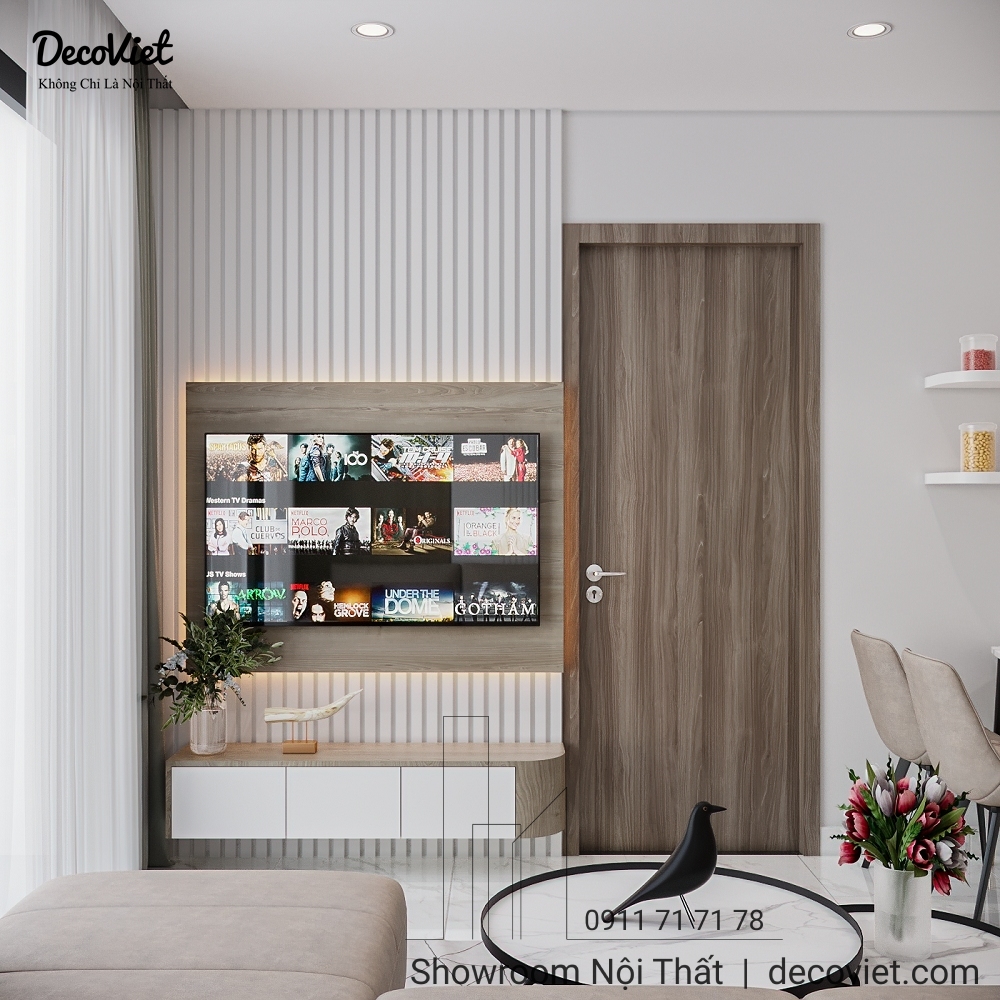 Thiết kế nội thất phòng khách chung cư hiện đại