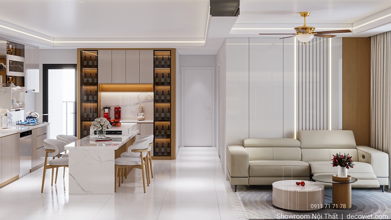 Thiết kế nội thất căn hộ Saigon South Residences 2PN hiện đại