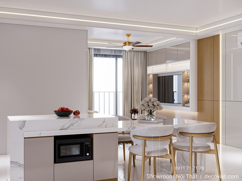 Bàn đảo bếp tiện ích căn hộ Saigon South 2 phòng ngủ