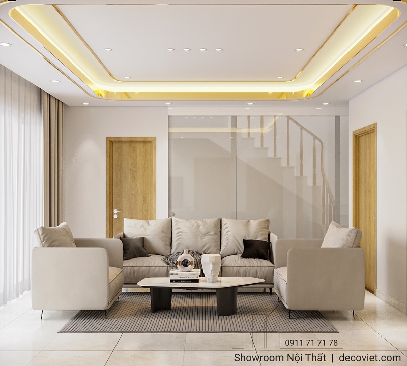 Khu vực sinh hoạt chung căn hộ thông tầng Tecco Linh Đông