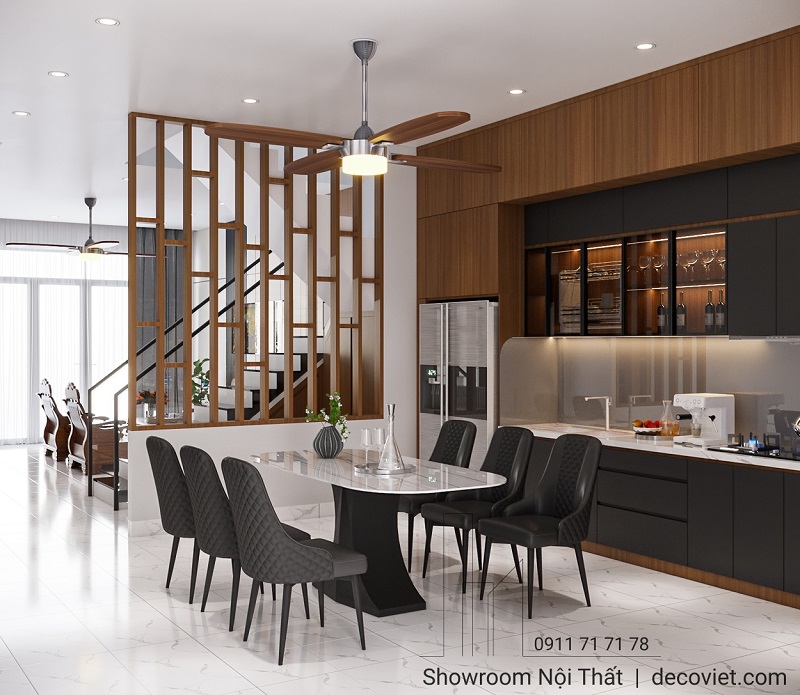 Bàn ăn 6 ghế với thiết kế sang trọng, mang lại sự tiện nghi cho những bữa cơm gia đình.