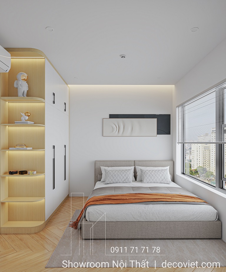 thiết kế nội thất phòng ngủ chung cư tiện nghi