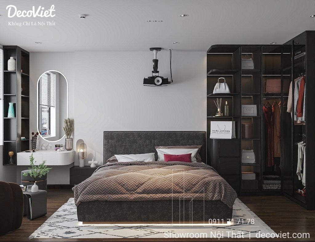 Thiết kế nội thất phòng ngủ master căn hộ C SKY VIEW 