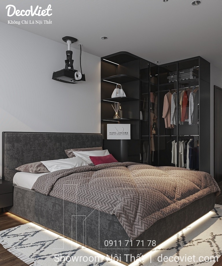 Thiết kế nội thất phòng ngủ master căn hộ C SKY VIEW 