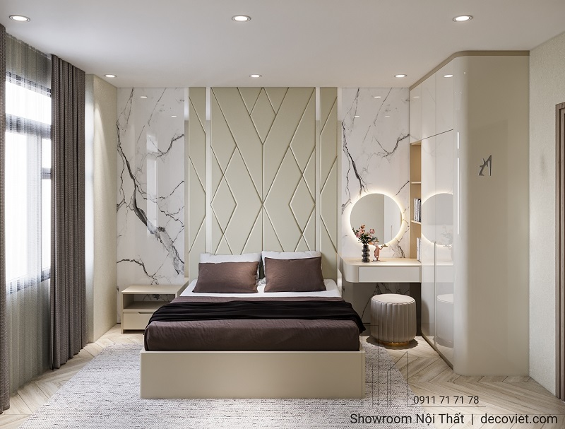 Thiết kế phòng ngủ 3 đồng bộ phong cách căn hộ