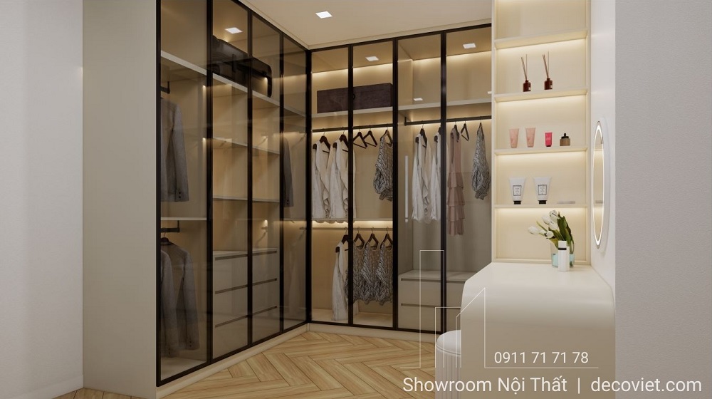 thiết kế nội thất phòng thay đồ hiện đại