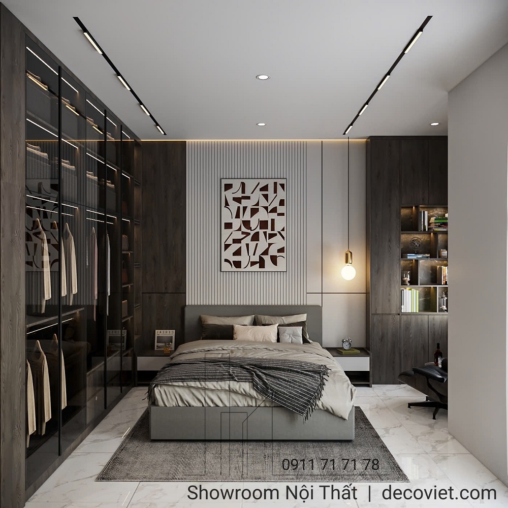 thiết kế nội thất phòng ngủ master nhà phố quận 7