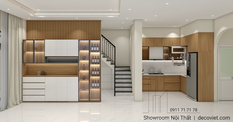 Khu giải trí gia đình thiết kế gọn, phù hợp không gian chung.