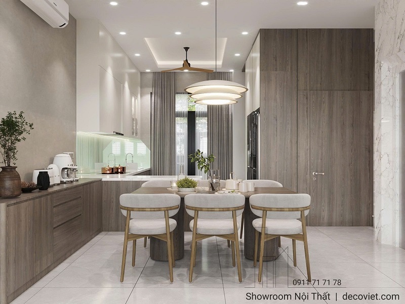 bộ bàn ghế ăn gia đình trong nhà phố đẹp Bình Dương