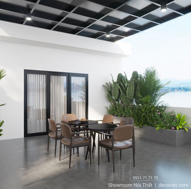 không gian sân thượng đẹp nhà phố hiện đại