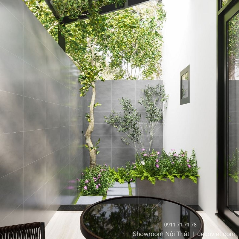 sân vườn trước nhà phố phong cách hiện đại