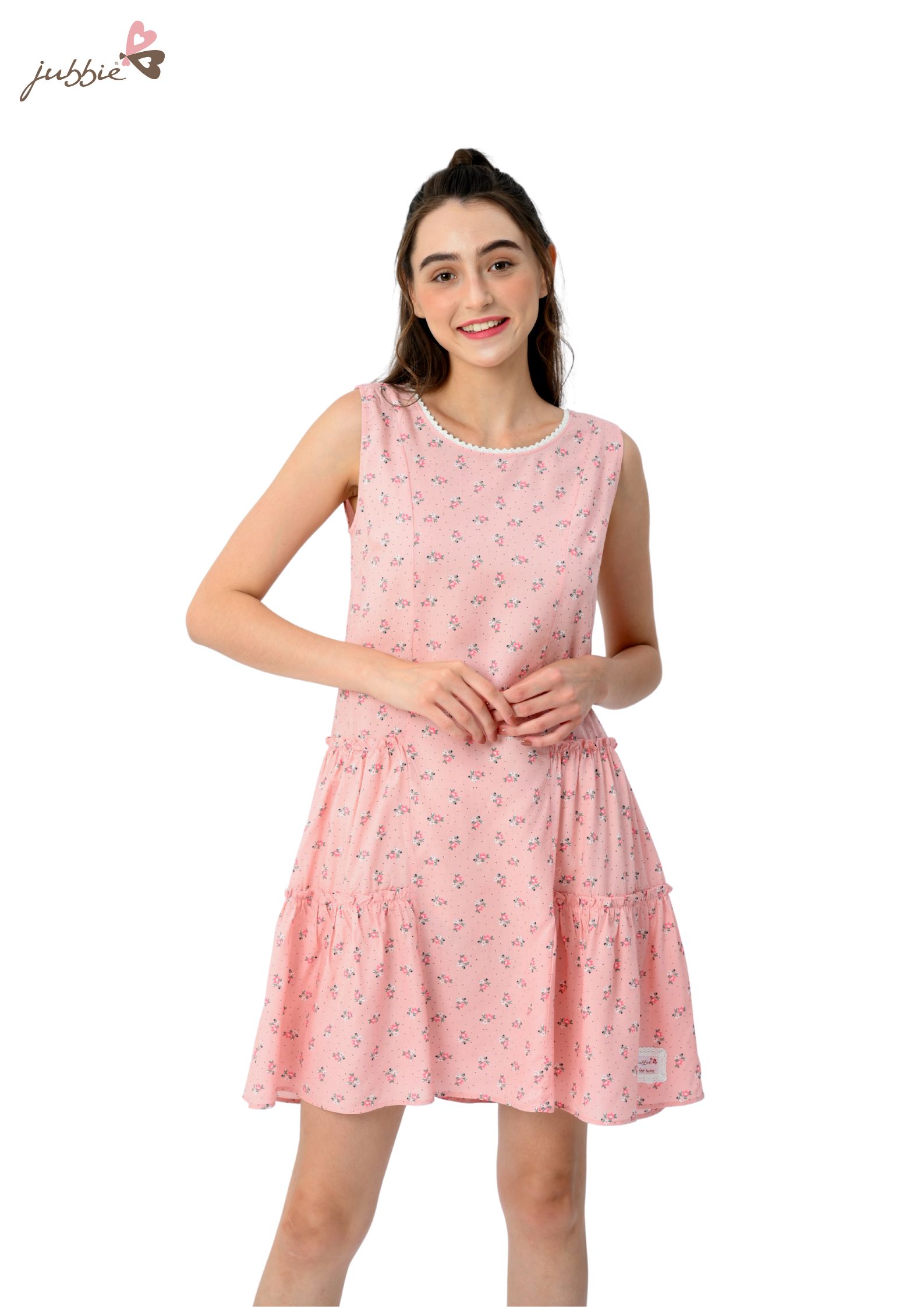 Đầm cổ tròn viền ren - 5085