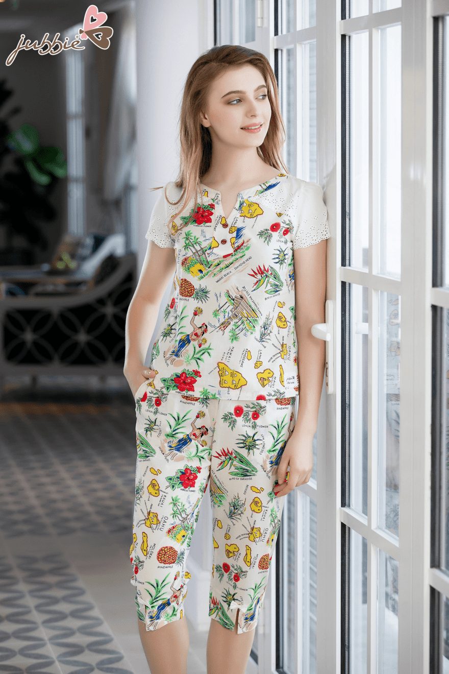 Bộ lửng cổ xẻ V tay ren 32250