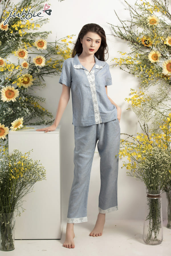 BL Cổ bẻ nẹp ren - 32339