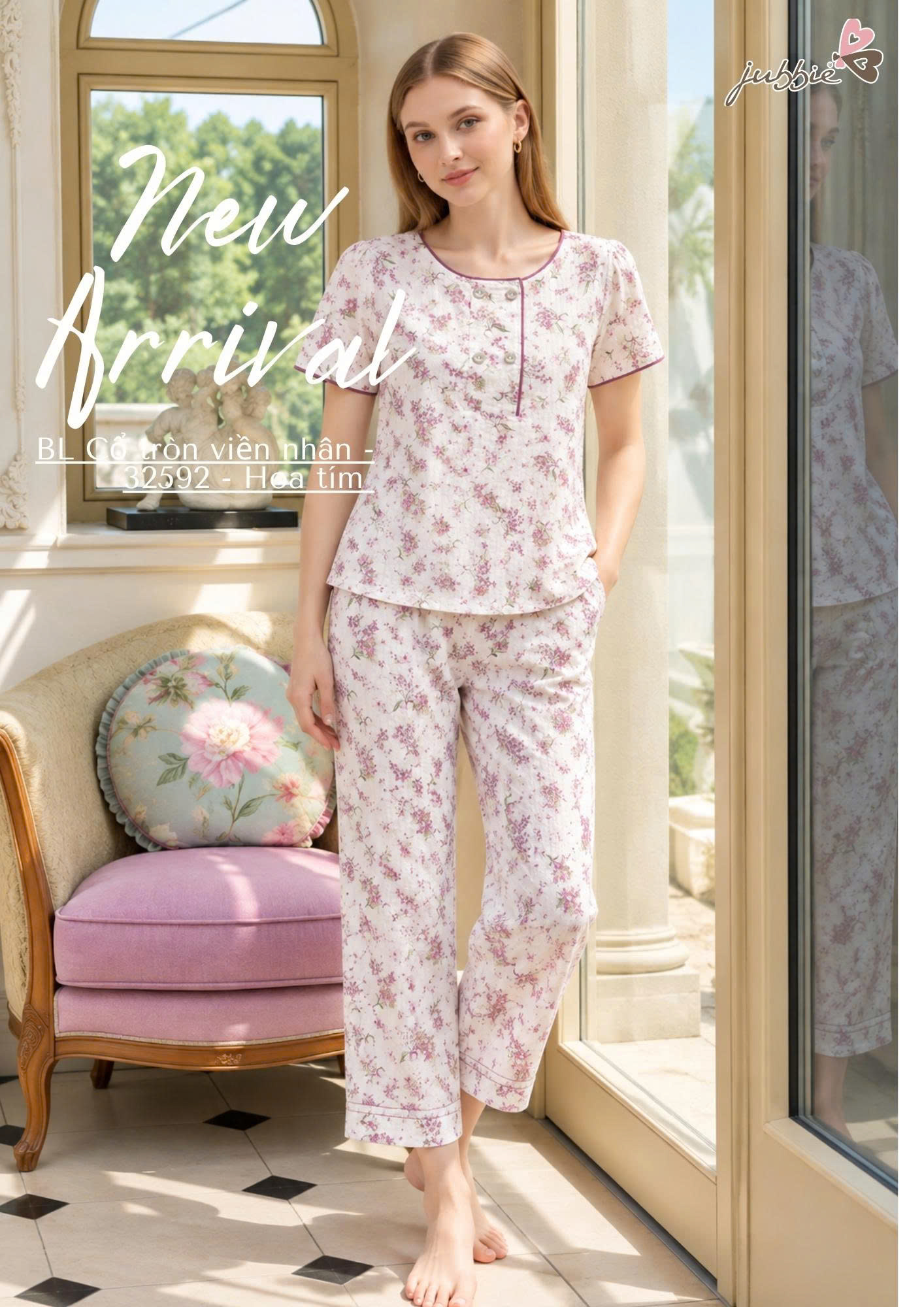 BL Cổ tròn viền nhân - 32592