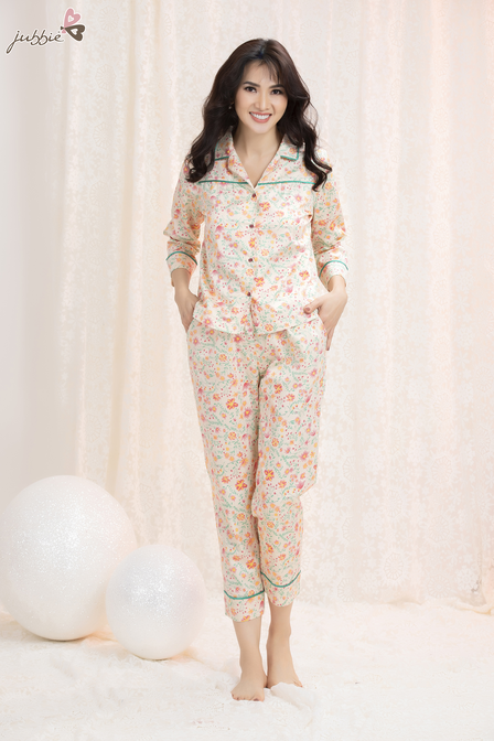 Bộ dài cổ bẻ viền nhân 40255