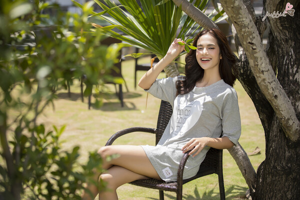 Đầm cổ tròn in jubbie - 5083