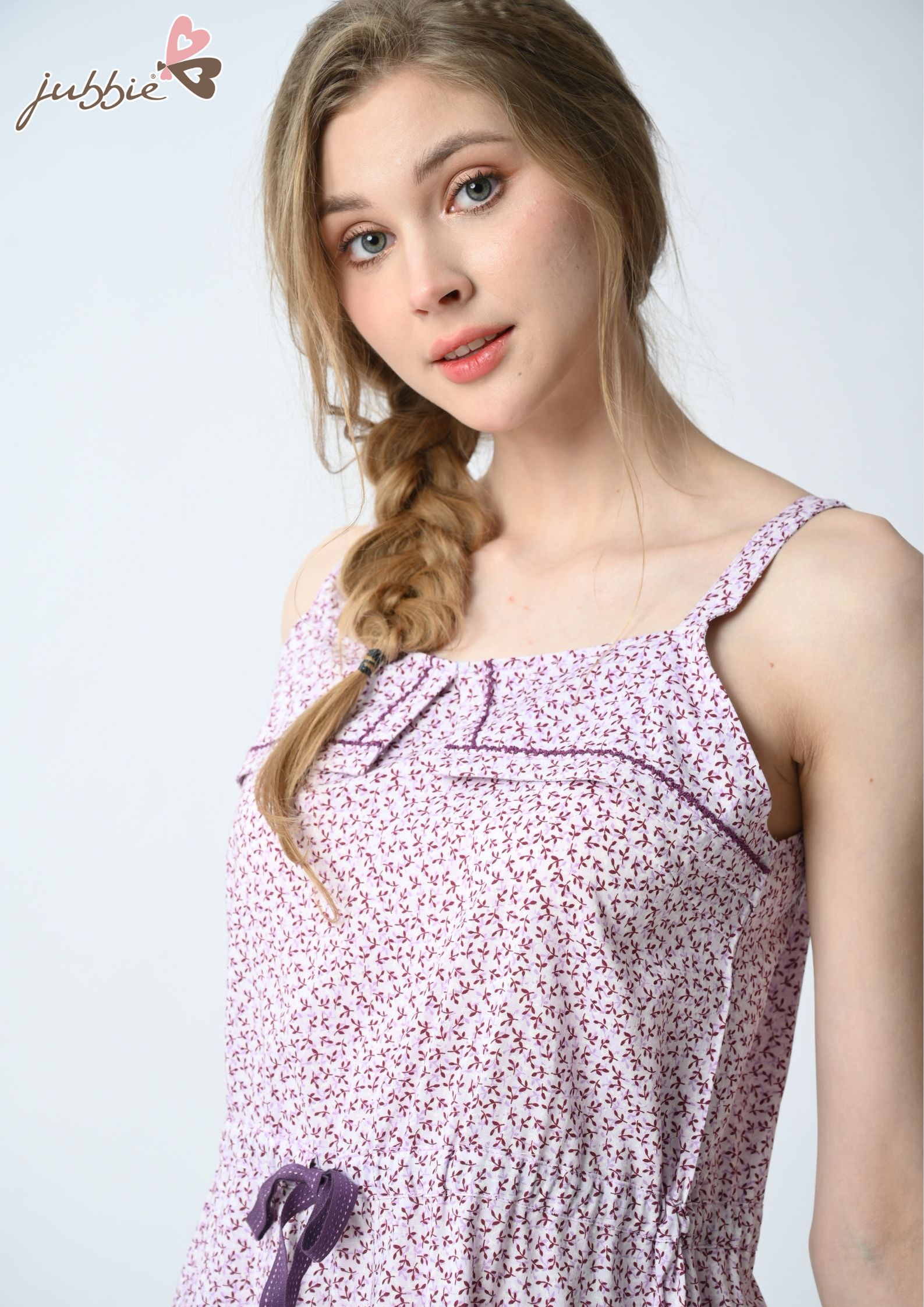 Đầm hai dây rút nơ eo - 5089